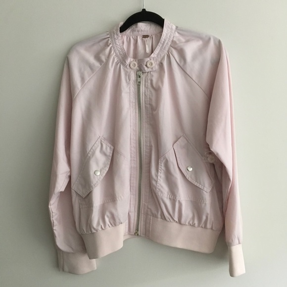 NWOT Free People Midnight Blush Pink Bomber Jacket - Picture 2 of 4